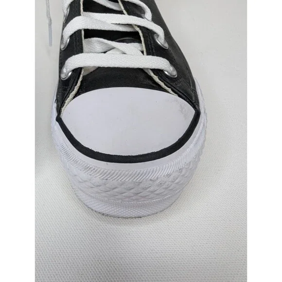 Converse Womens Chuck Taylor Hi Top Platform Leather Sneakers Sz 8 - Picture 4 of 9